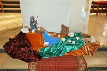 Guter Hirte und seine Schafe